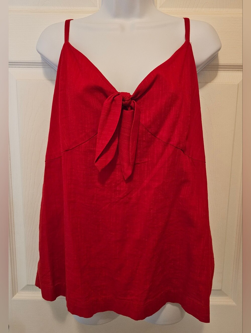 NWT Old Navy red tie-front cami tank top size L